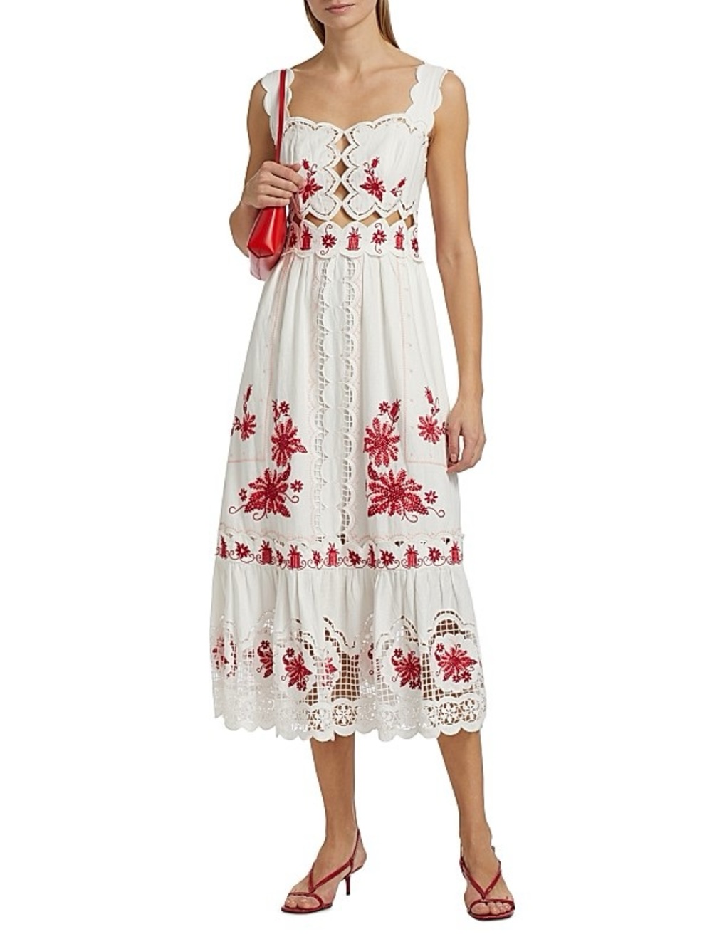 Farm Rio Richelieu Sunflower Linen-blend Midi-dress S NWT